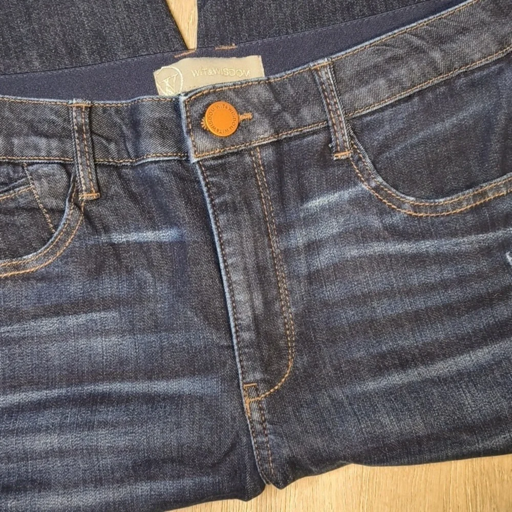 Wide Leg Bootcut w/ 27" Inseam ✨ Stretch Waist Wit & Wisdom Size 10 sac303 - Picture 3 of 5